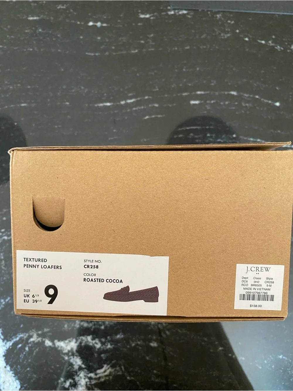J. Crew Textured Flex Woven Penny Loafers in Roasted Cocoa NWT in Box